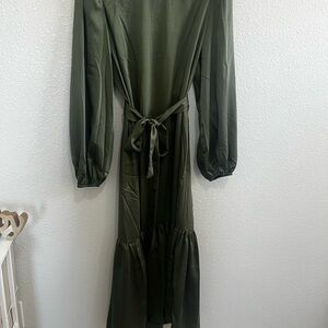 Elegant Olive Green Maxi Dress